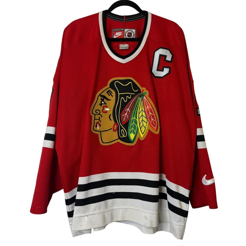 Chris Chelios Chicago Blackhawks NIKE Jersey Mens 52 2XL Vintage 90s